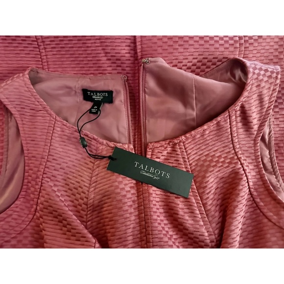 Talbots 1947 Womens Pink Waffle Pique Sheath Dress Size: 2P New with Tags - Picture 8 of 8